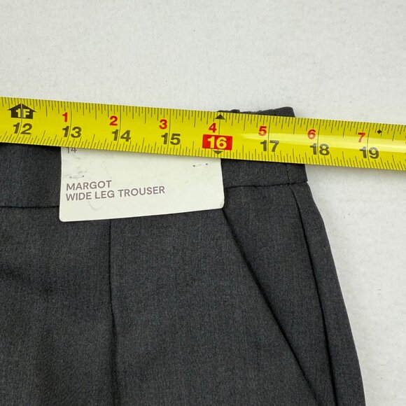 Liz Claiborne Women's Margot Wide Leg Stretch Pleated Charcoal Trouser Sz 14 NWT - Picture 8 of 11